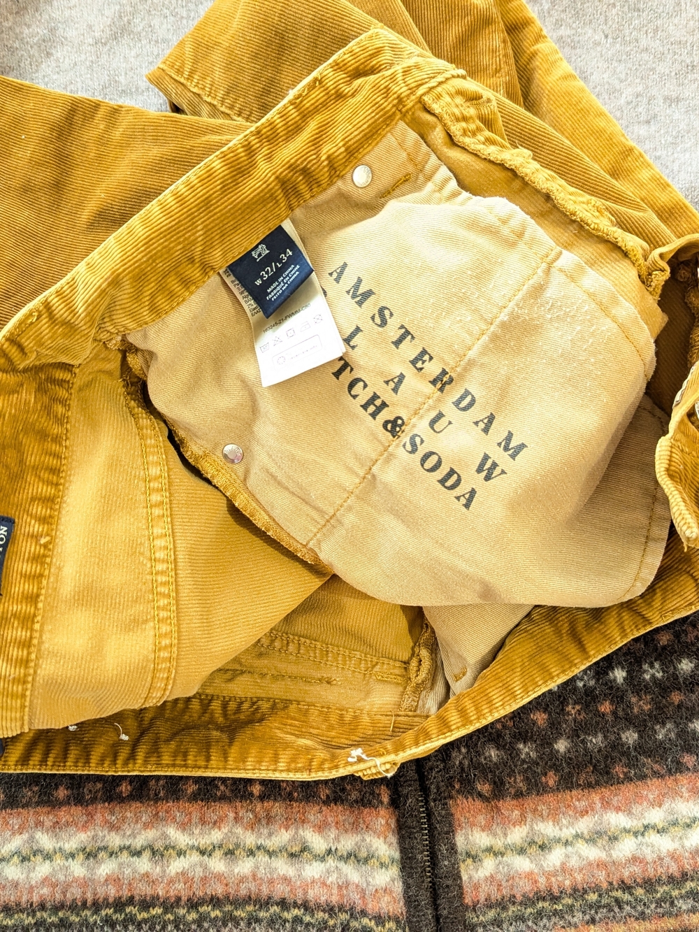 Scotch & Soda Ralston Corduroy gold W32 L34 / Pantalon velours côtelé homme Ocre - Picture 5 of 5
